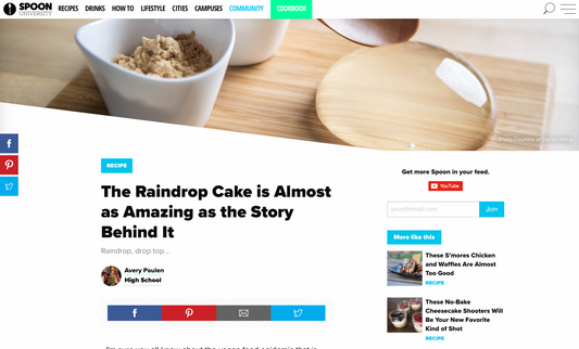 Spoon University: The Raindrop Cake is Almost as Amazing as the Story Behind It