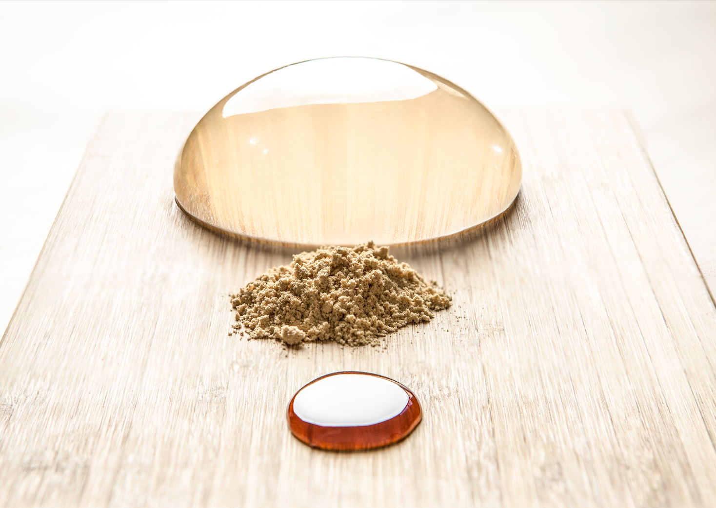 Raindrop Cake on Wooden Plank Artistically Plated